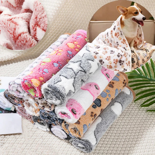 Dog Cat Cute Pattern Fleece Sleeping Blanket Winter Fall Dog Coral Soft Fluffy Bed Sheet Mat Pet Warm Comfortable Blanket Cover