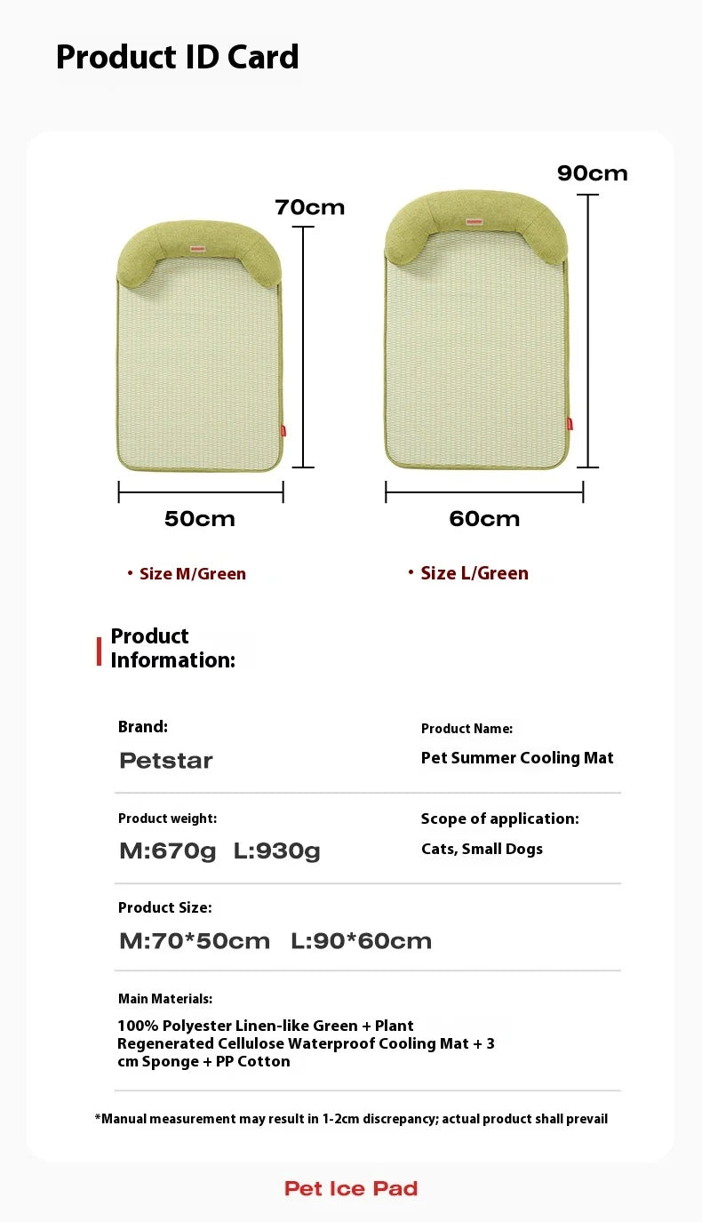 Pet mat, kennel mat, removable and washable cat ice pad, summer cooling dog sleeping floor mat pet ice pad