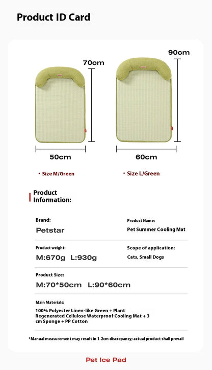 Pet mat, kennel mat, removable and washable cat ice pad, summer cooling dog sleeping floor mat pet ice pad