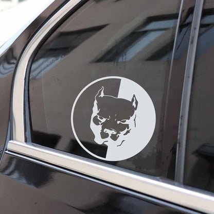 Bulldog Car Stickers Reflective Decals Funny Waterproof Pitbull Dog Car Vinyl Decals Decoration for Fuel Tank Cap 12cmx12cm