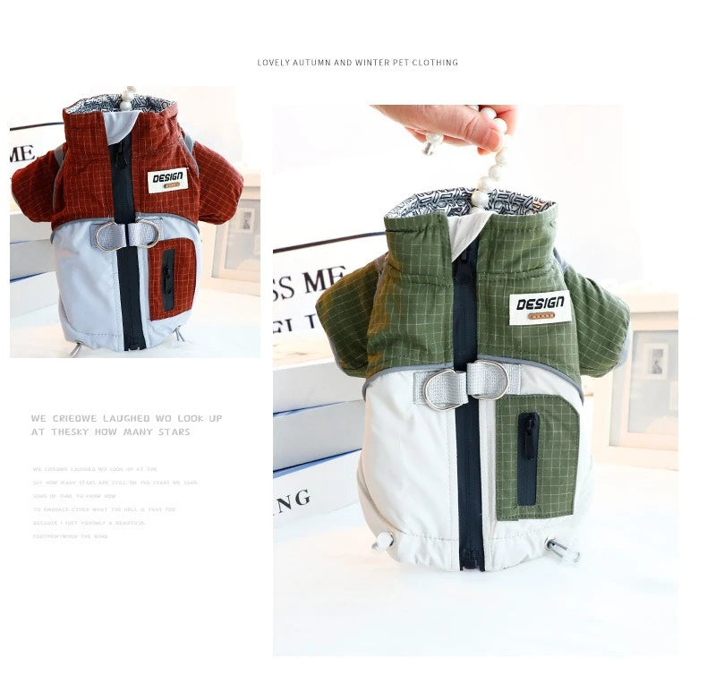 2025 Dog Clothes Winter Thick Functional Travel 3-Proof Down Jacket for Small Dog Cold-Resistant Outdoor Windproof Pet Outfit