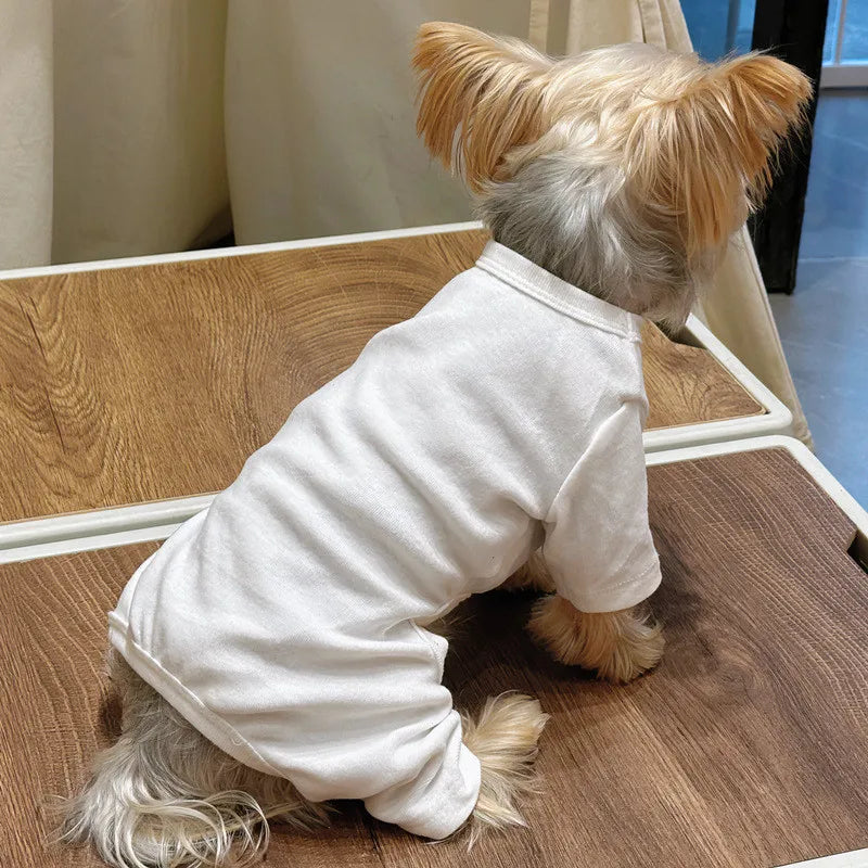 Pure-Cotton Dog Clothes 5 Colors Boy&Girl Dog Pajamas Onesies For Small Medium Dogs Puppy Kitten Jumpsuit Pijamas Chiwawa Yorkie