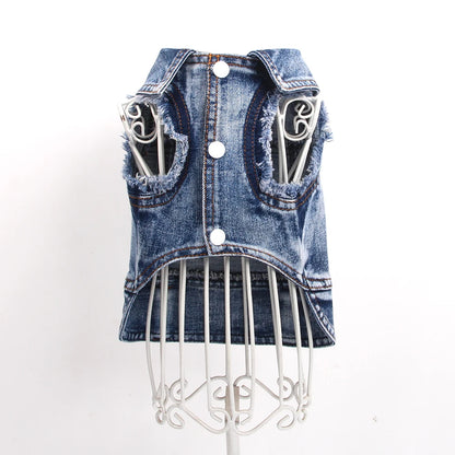 Dogs and Cats Jeans Coat Jacket Towable Denim Vest Cat Puppy Spring/Autumn Clothes Apparel