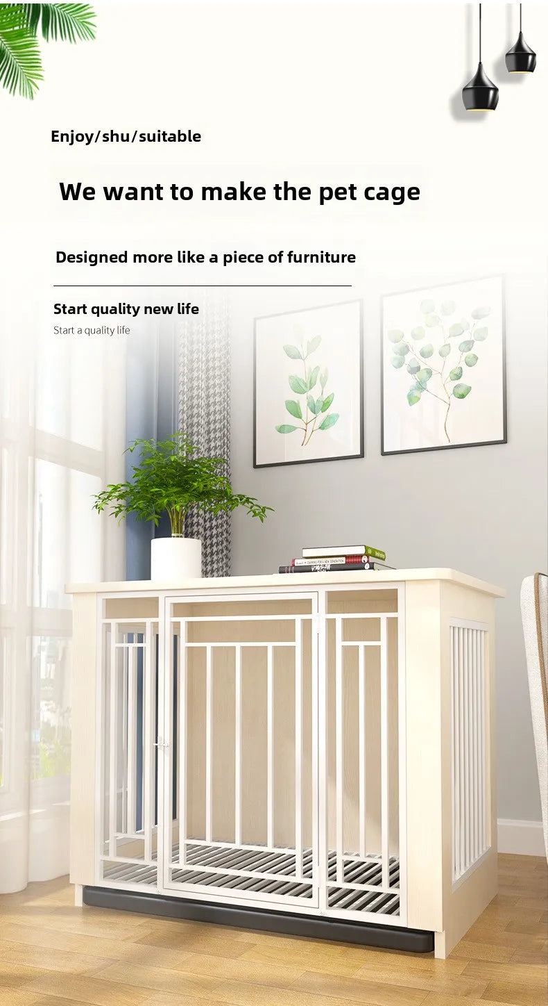 Heavy Duty Large Dogs Cage High Strength Steel Wood Easy To Install Dog Crate Pet Dog Kennel