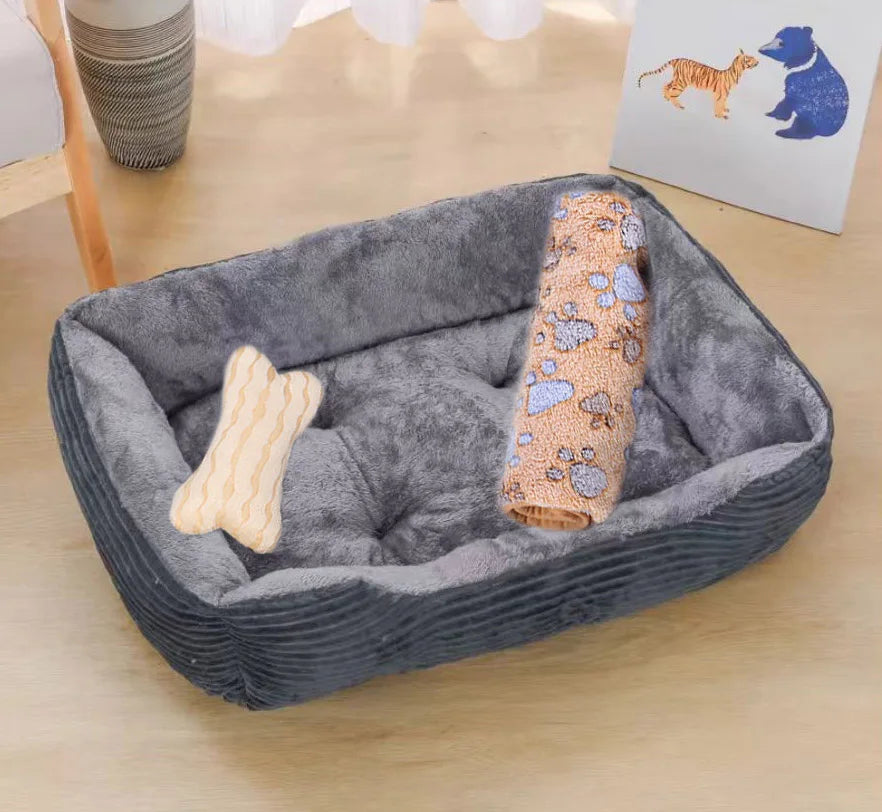 Autumn And Winter Warm Pet Dog Cat Universal Beds Soft Cushion Couch Bed for for Small Medium Dog Plush Cozy Puppy Nest Mat Pad