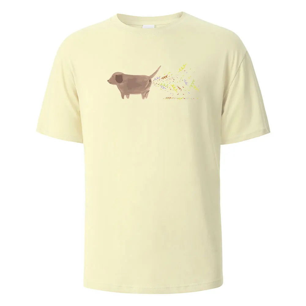 the BIRTHDAY DOG FART - Birthday Dog Print T-Shirt, 100% Cotton Summer Tees for Men/Women, Oversize Casual Tops