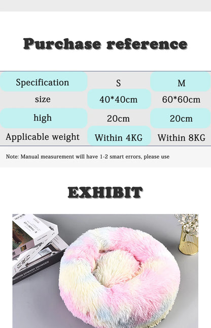 Super Soft Pet Bed Kennel Dog Round Cat Winter Warm Sleeping Bag Long Plush Large Puppy Cushion