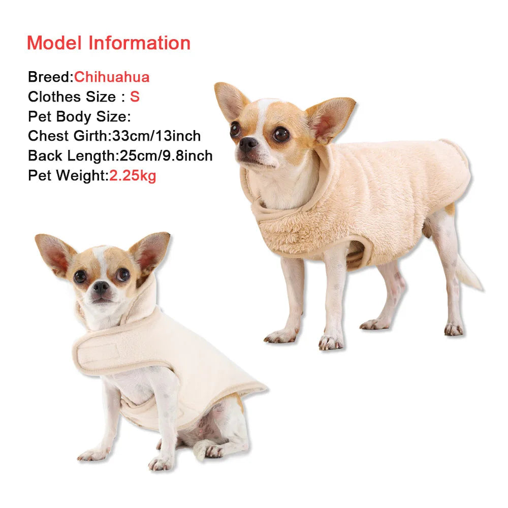 Winter Warm Dog Jacket Sweater For Small Medium Dogs Cats Reversible Fleece Puppy Pedded Clothes Coat Chihuahua Yorkie Costume