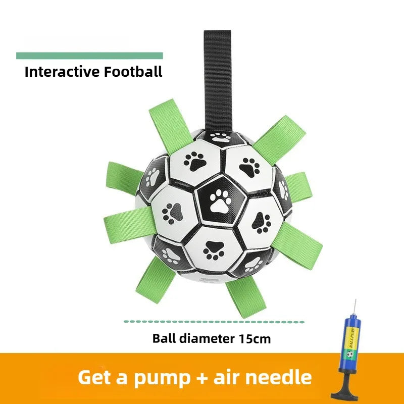 Dog outdoor chewing toy that is durable, bite-resistant and makes sound - inflatable football toy