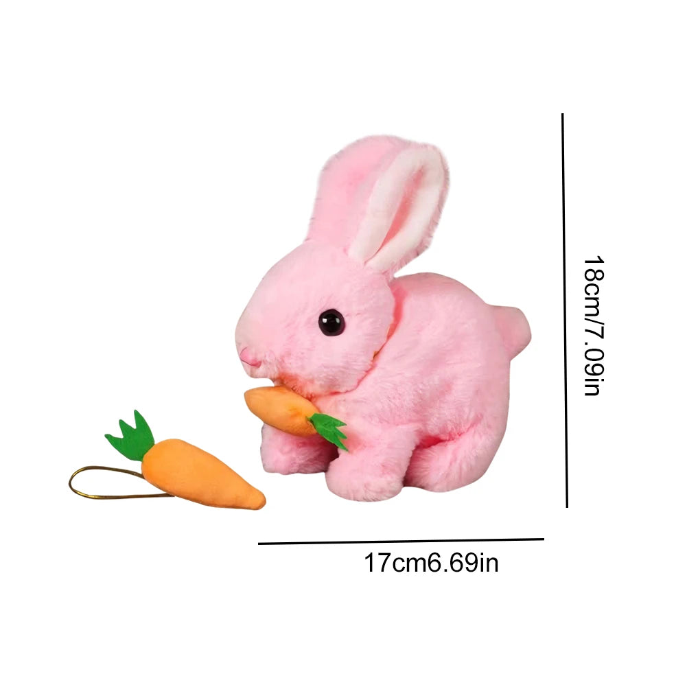 New Simulation Electric Rabbit Pet Toys Cute Electric Rabbit Interactive Toys Gift for Toddlers Birthday Plush Carrot Bunny Toys