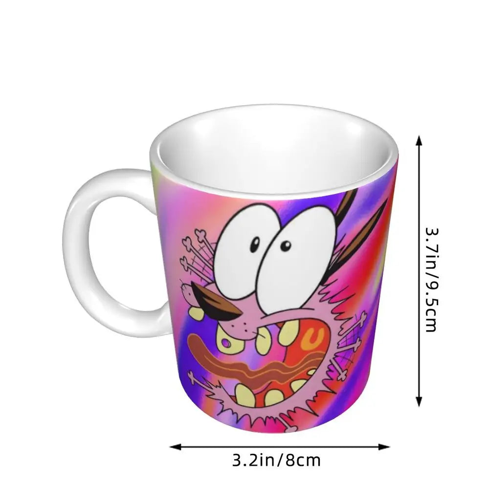 Personalized C-Courage The Cowardly Dog Coffee Mug DIY Ceramic Milk Tea Mug Cup