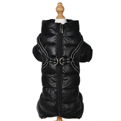 Winter Pet Jumpsuit Soft Warm Puppy Jacket Coat For Small Dogs Cats Zipper Solid Apparel Chihuahua French Bulldog Sphynx Costume