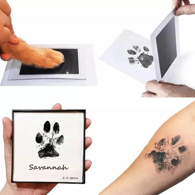 the PAW PRINT - Pet Dog Paw Print Station, Safe Inkless Printing Pad, Baby Footprints Puppy Paw Prints - Holiday Souvenirs Pet Accessories