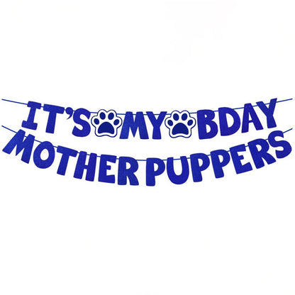 Dog Birthday Party Kit - Bandana, Hat, Bow Tie & Bday Banner for Small Dogs, Puppy Decor with It’s My Bday Signs Boy/Girl