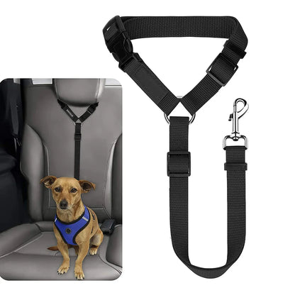 the DOGGY SEAT BELT - 1PC Pet Dog and Cat Seat Belt, Car Headrest Restraint, Adjustable Safety Rope, Car Seat Belt