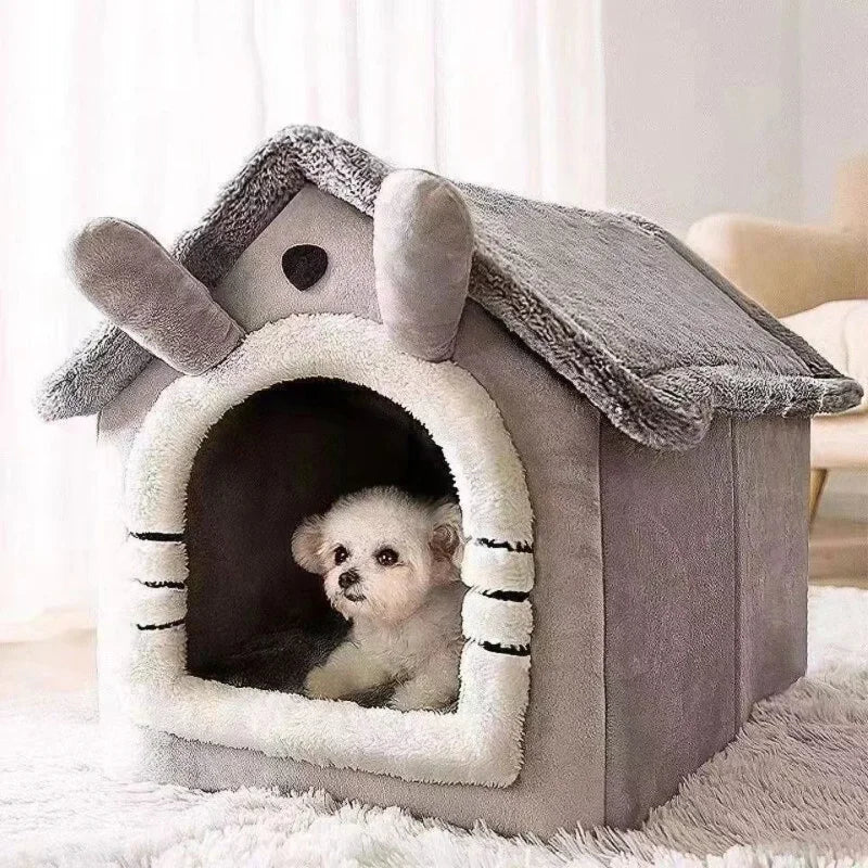 the FUZZY WUZZY DOGHOUSE - Foldable Pet House, Removable Washable Dog/Cat House, Puppy/Kitty Cave Sofa, Four Seasons Pet Supplies for Small/Medium/Large Pets