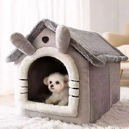 the FUZZY WUZZY DOGHOUSE - Foldable Pet House, Removable Washable Dog/Cat House, Puppy/Kitty Cave Sofa, Four Seasons Pet Supplies for Small/Medium/Large Pets