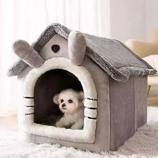 the FUZZY WUZZY DOGHOUSE - Foldable Pet House, Removable Washable Dog/Cat House, Puppy/Kitty Cave Sofa, Four Seasons Pet Supplies for Small/Medium/Large Pets