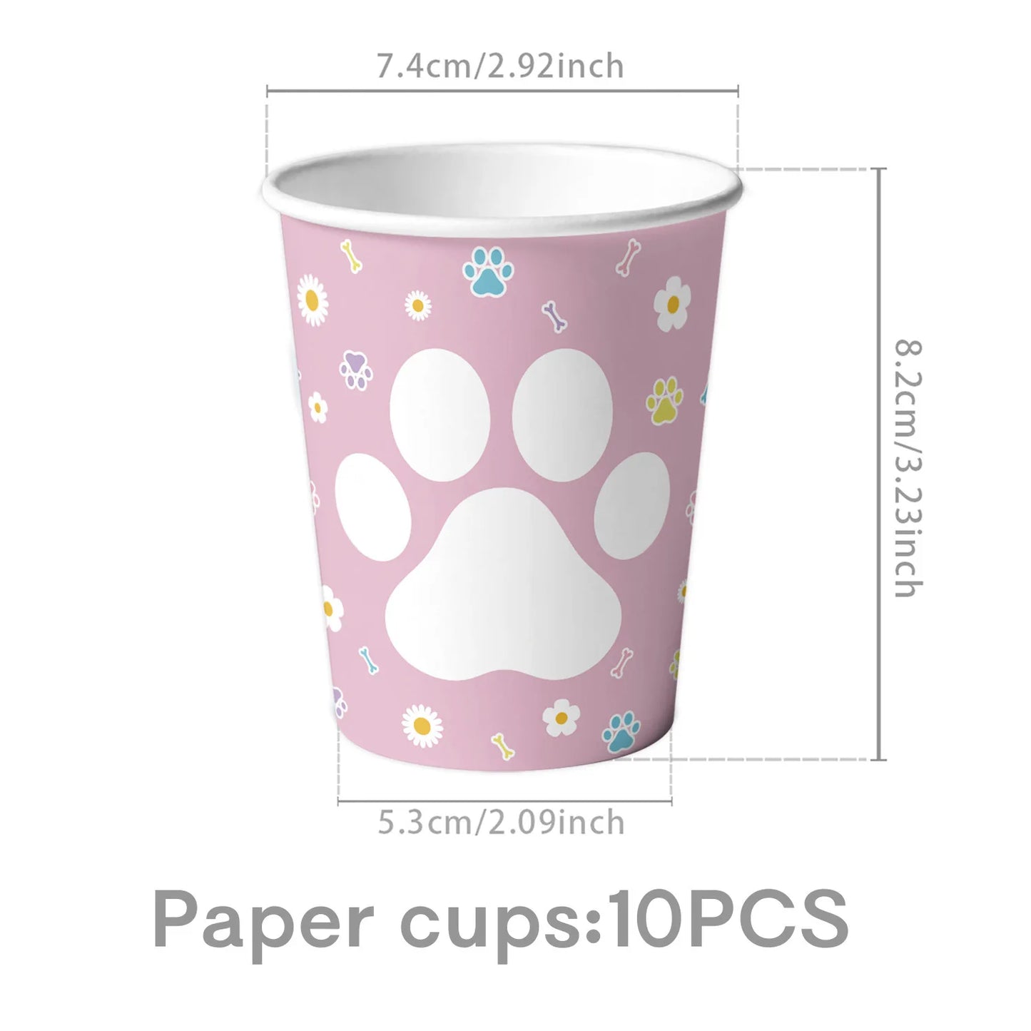 Boys Girls Birthday Disposable Tableware Party Decor Dog Paw Prints Plates Cups Napkin Baby Shower Birthday Party Supplies