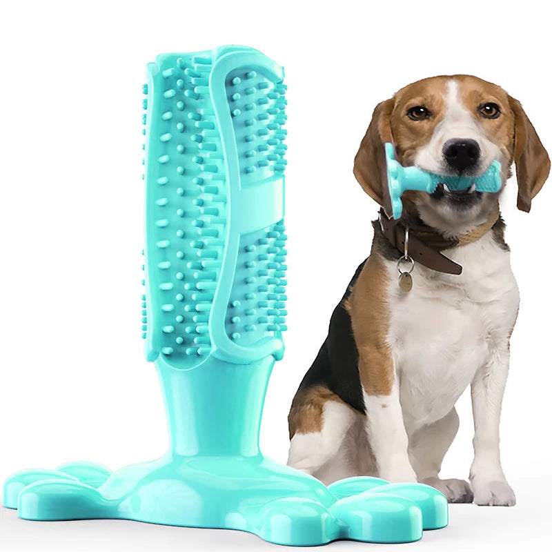 Pet Dog Cactus Interactive Rubber Bite Resistant Chew Toys Small Large Dogs Tooth Cleaning Toothbrush Treat Dispenser Molar Toy