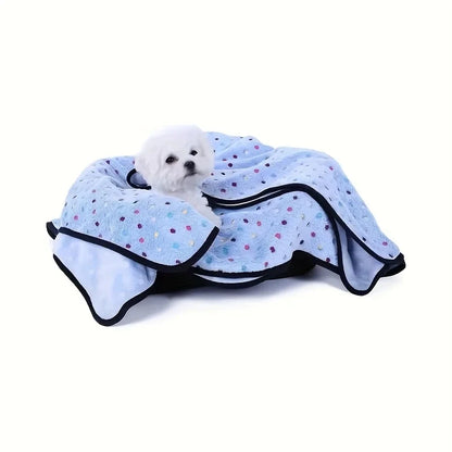 3PCS Soft Fluffy Pet Blanket Cute Dot Pattern Cozy Warm Blanket Cat Dogs Bed Small Large Dogs Mat Cover Pet Supplies Dog clothes