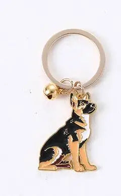 Metal Cute Dachshund Bulldog Dog keychains car key ring pet dogs heart Tag key men gift Metal Pendant best friend gifts