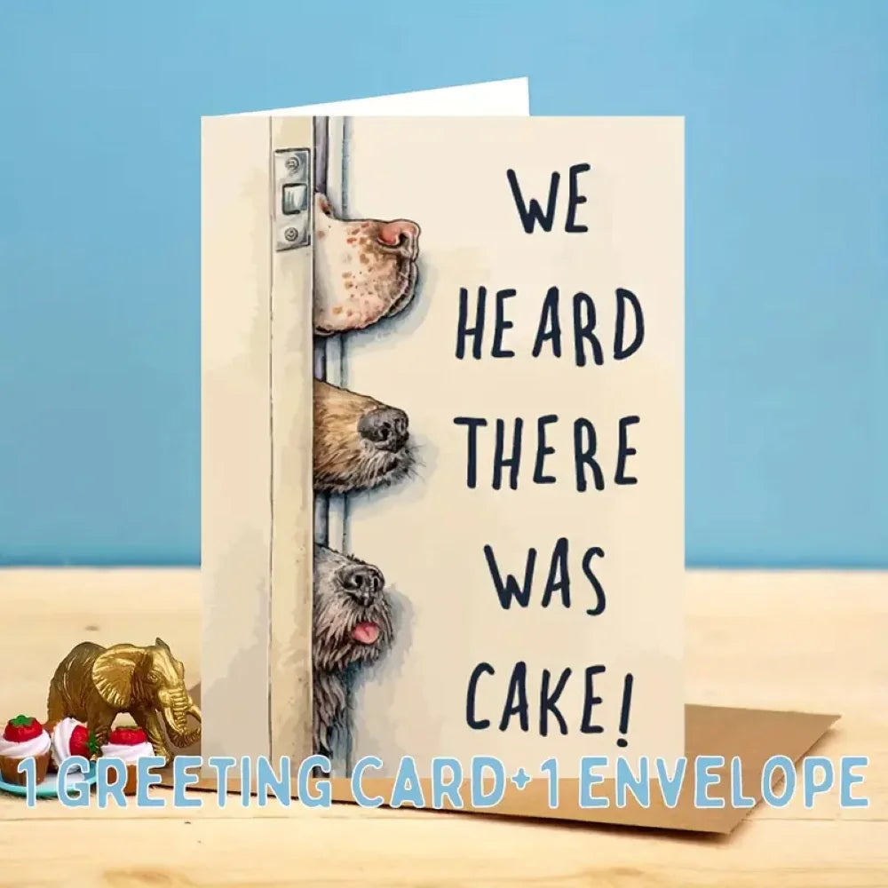 Cute Cartoon Dog Birthday Card With Envelope - Perfect For Any Recipient