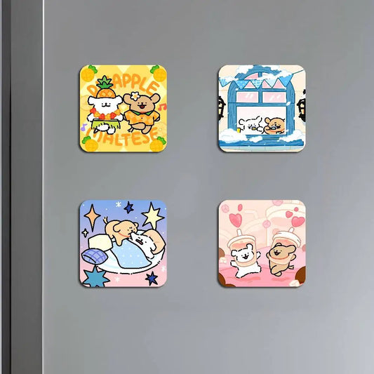 Cute Line Puppies Maltese &Golden Pattern Refrigerator Magnets Personalized Photo Refrigerator Magnets Photo