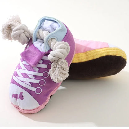 1PC Soft Bite-Resistant Dog Toy Sneakers Molar Toy Shoes Model Dog Love Bite Hiding Food Toys