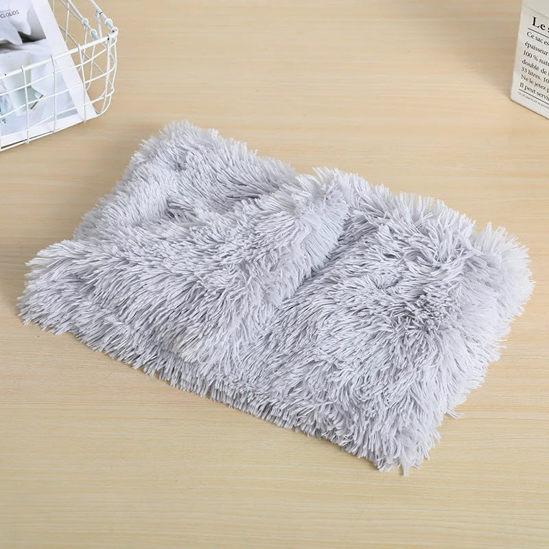 Fluffy Mat Long Plush Pet Blanket Cat Sleeping Mats Puppy Winter Warm Thin Kennel Cushion Soft Covers for Large Dogs Mattress