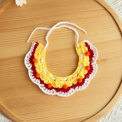 the CROCHET CANINE - Pet Dog/Cat Birthday Hat, Pet Party Dress Up, Photo Decoration, Dog Neck Cute Handmade Set, Dog Accessories for Small Dogs/Puppy
