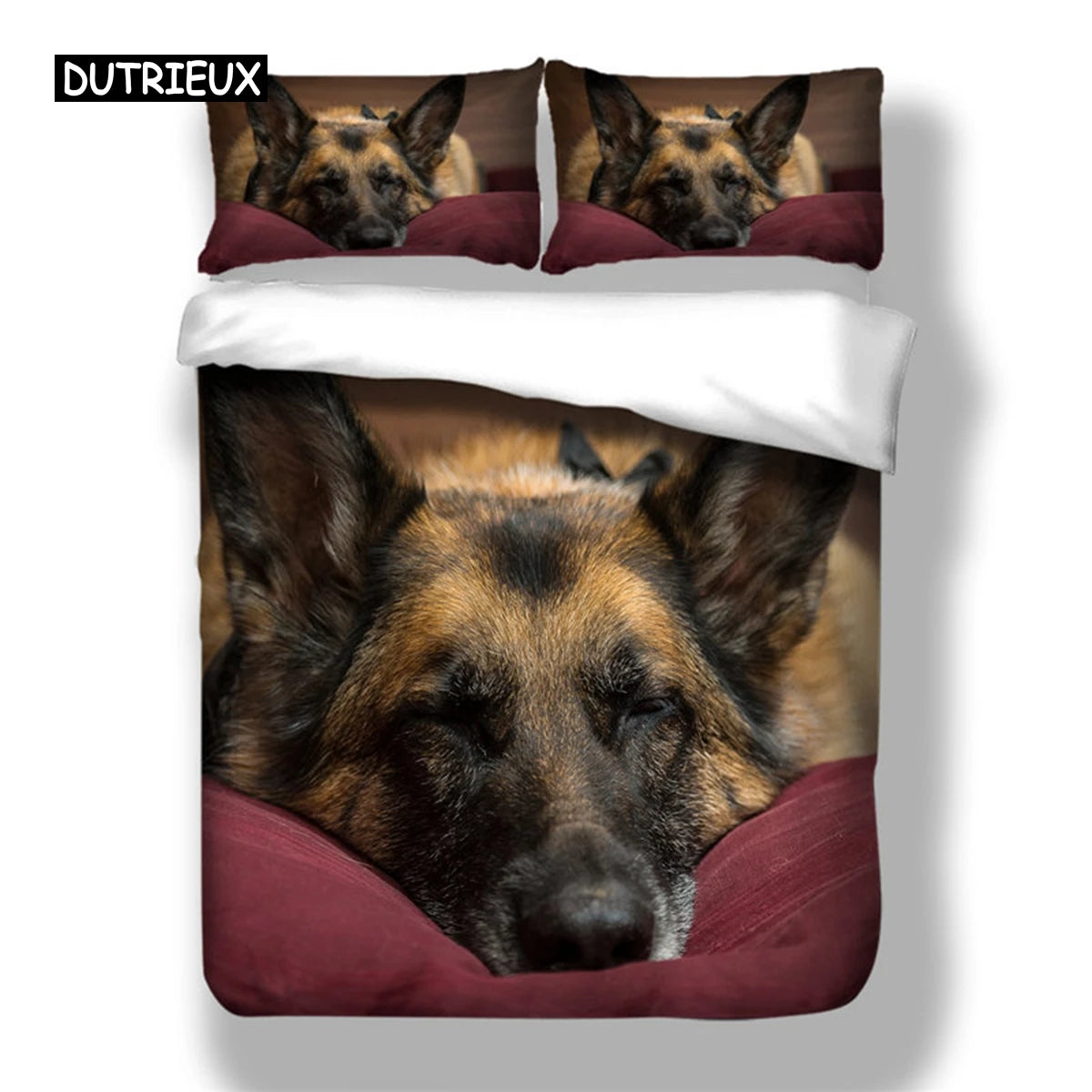 Dog Bedding Set German Shepherd Cute Pet Dog Animal Duvet Cover Sets Bed Linen for Adults Children Dog Lover Gift Bedroom Decor