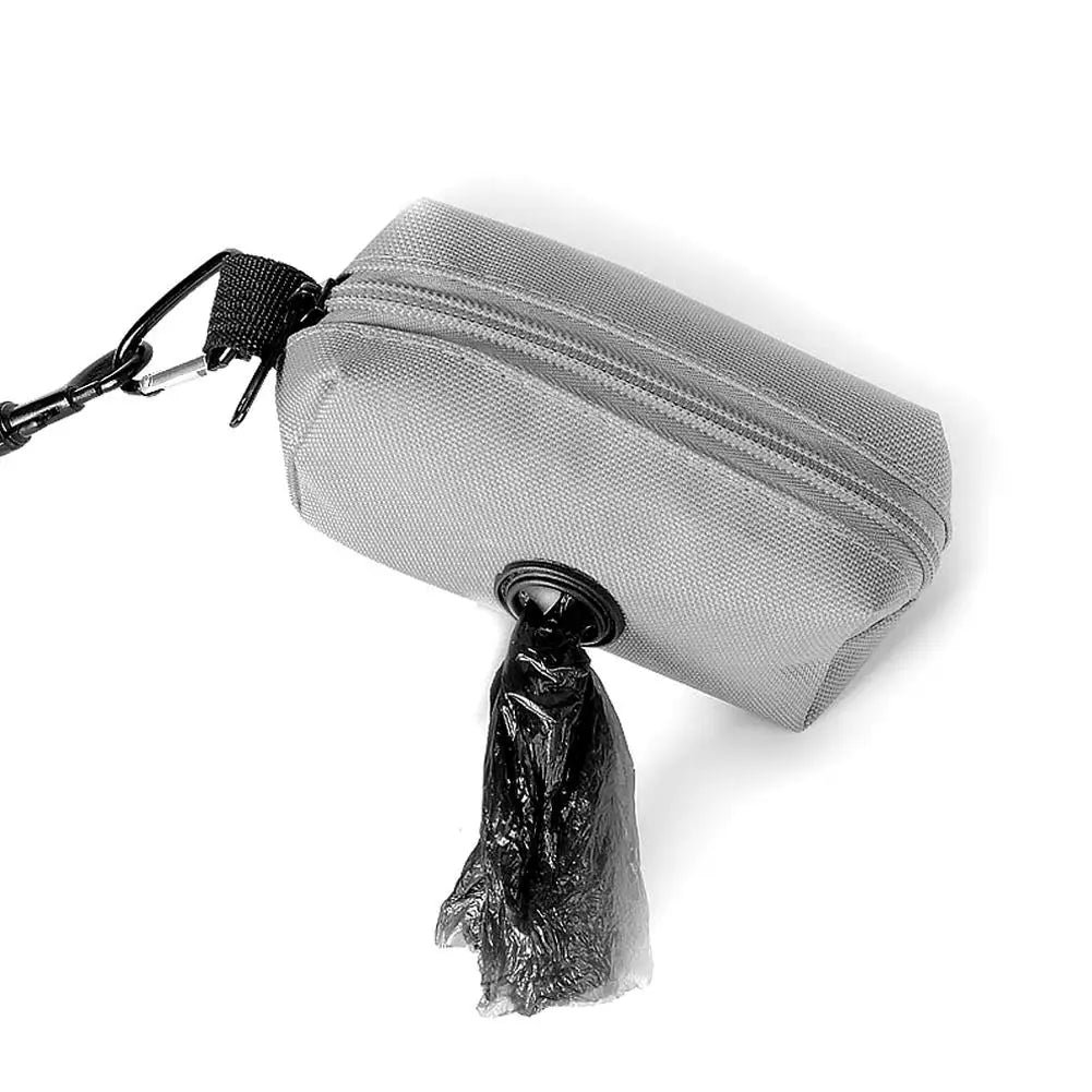 Dog Poop Bag Holder For Leash Doggie Waste Bag Dispenser Fabric Puppy Potty Carrier Small Doggy Zipper Pouch With Carabiner Clip
