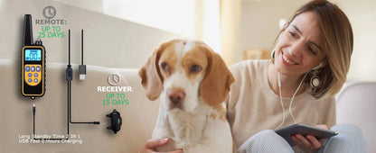 the POWERPULSE E-TRAINER - [New Edition] Dog Shock Collar with Remote - Dog Training Collar for Large/Medium/Small Dogs, Waterproof Rechargeable E-Collar