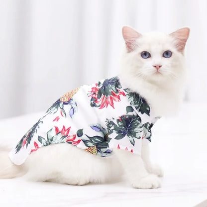 Summer Pet Dog Clothes Cool Beach Hawaiian Style Dog Cat Shirt Breathable Dog T-Shirts Chihuahua Dog Costumes Pet Puppy Clothing