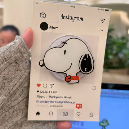 Cute Puppy For Snoopy Suction Magnet Smartphone Magnetic Mobile Phone Holder Samsung For Z Flip 7 Magnetic Phone Stand Practical