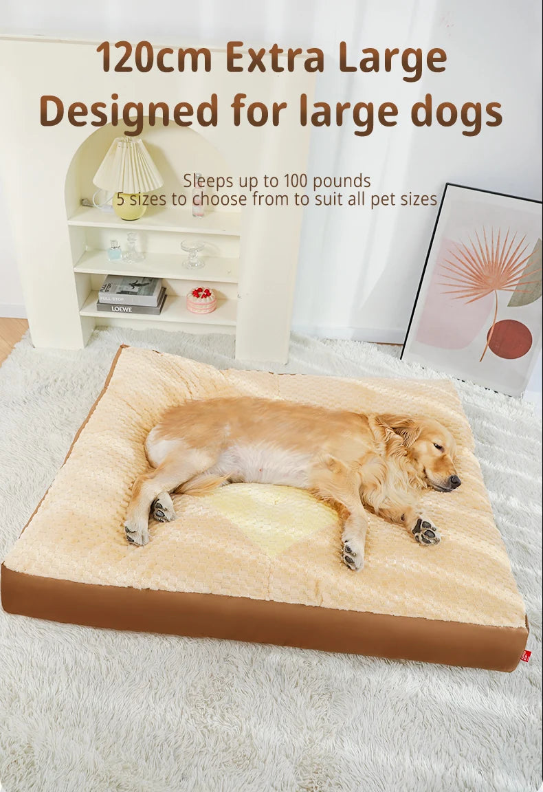 HOOPET Dog Kennel Winter Warm Sleeping Mat Full Removable Washable Large Dog Golden Retriever Dog Sofa Dog Mat Winter Dog Beds