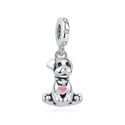 Original 925 Sterling Silver Charms Love Pets Dog Cat Paw Print Pendant Beads Fit Brand Bracelets Necklaces Women DIY Jewelry