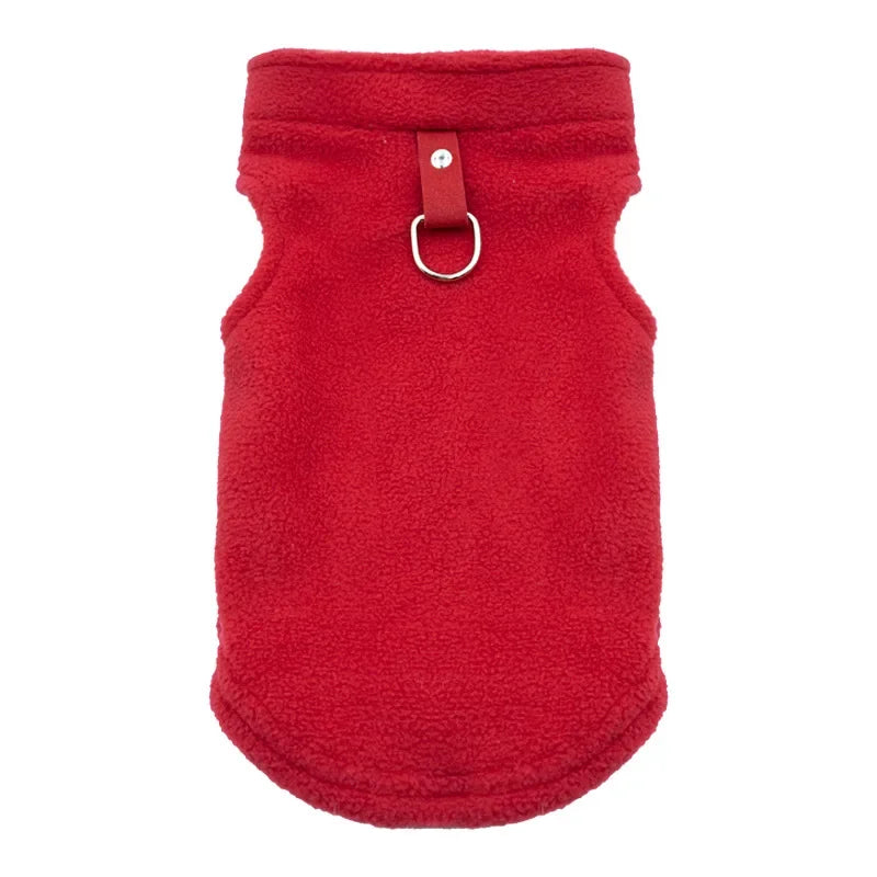 Pet Fleece Vest with Soft and Warm Fleece Sleeveless Design Unconstrained Forelimbs Autumn and Winter Warm Pet Clothing