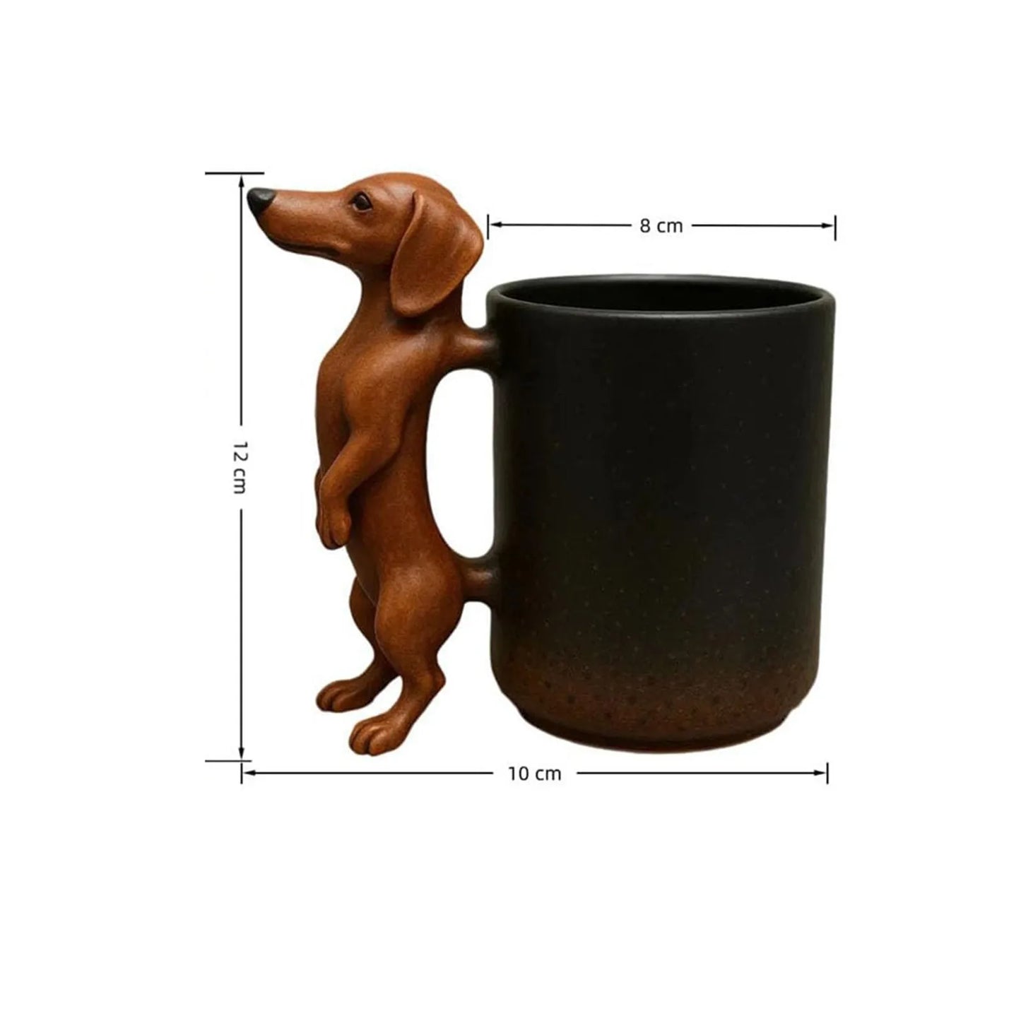 Handmade Dachshund Mug Creative 3d Animal Resin Coffee Cup With Dog Shape Handle 11oz Funny Novelty Memorial Art Mugs Gifts