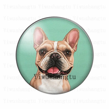 Lovely dog's head painting animal 12mm/20mm/25mm/30mm Round photo glass cabochon demo flat back Making findings