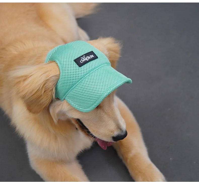 the SUNPAWS BREATHABLE HAT - New Summer Pet Dog Hat, Breathable Sun Protection, Ears Exposed Design, Golden Retriever, Dog Cap, Summer Shade Pet Accessories