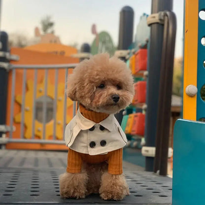 the SHERLOCK - Fashion British Style Dog Cloak, Windbreaker Corgi French Bulldog Pet Dog Bib, Pet Clothing Cape, Pets Costume Trench, Pet Supplies