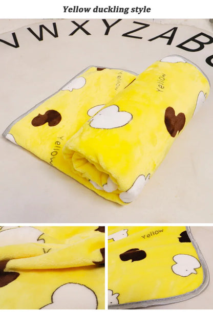 Soft Fluffy Flannel Dog Blanket Cute Cartoon Print Pet Bed Sheet Mat Warm Breathable Cat And Dog Sleeping Blankets Pet Supplies