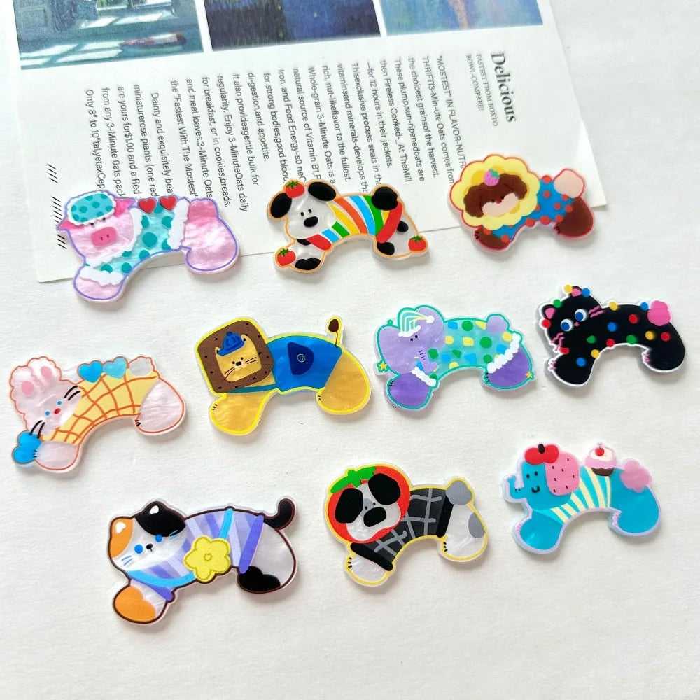 10pcs Personalized and Funny Dog Cat Refrigerator Magnets Cute Creative Refrigerator Magnets Whiteboard Stickers Decorative