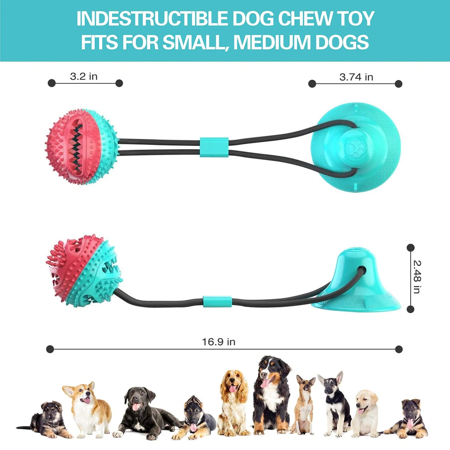 Dog Chew Toys for Aggressive Chewers, Indestructible Tough Squeaky Mental Stimulation Teeth Grinding Interactive Dog Chew Toys