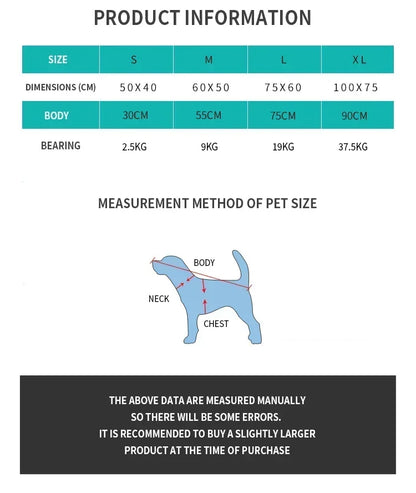 Winter Warm Pet Bed Washable - Bite-Resistant Dogs Kennel Removable Puppy Sofa Cushion Plush Cat Mat for Large Pet Sleeping Bag