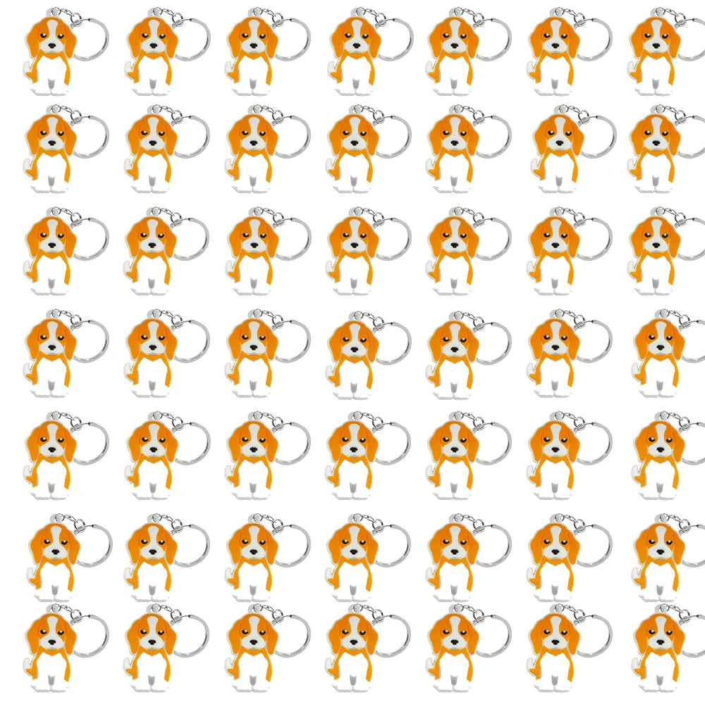 50PCS Cute Animal Keychain knife Ducks Dogs Cats Keyring for Women Men Kids Handbag Cool Car Key Accessories Friends Key Gifts