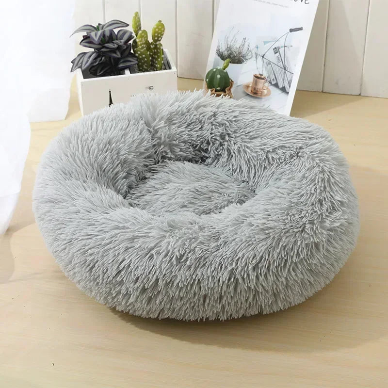 Round  Dogs Bed Cat Bed House Kennel Pet Mats Soft Long Plush Mat Pet Warm Basket Cushion Cats House Sofa Machine Wash Kennel