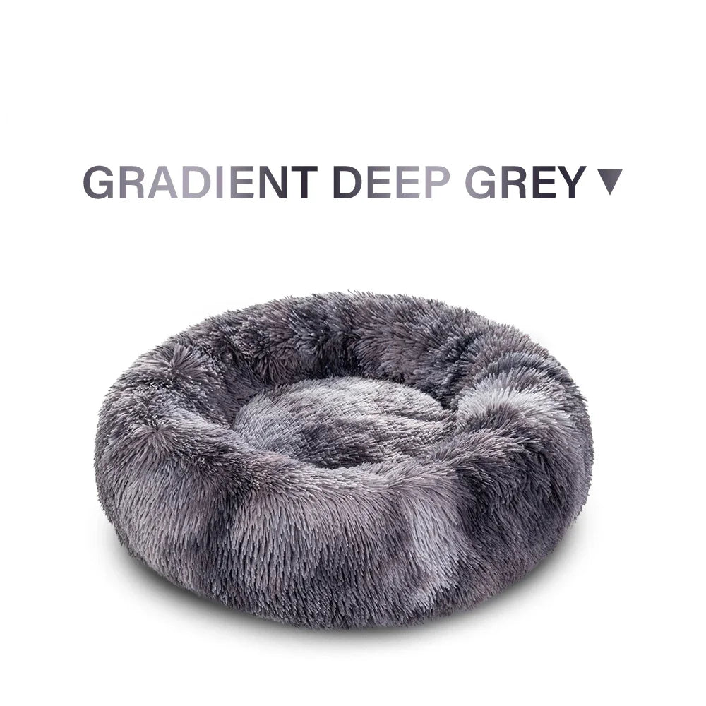 Calming Dog Bed for Small Dogs - Donut Washable Small Pet Bed, Anti-Slip Round Fluffy Plush Faux Fur Large Cat Bed